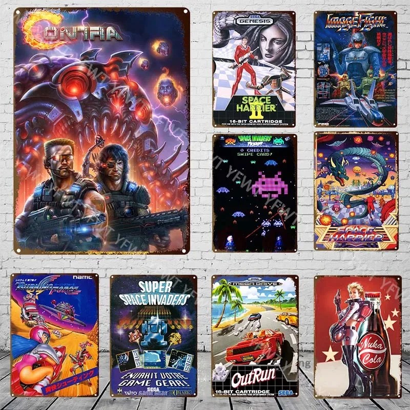 Zbierka klasických hier narodených v 70. a 80. rokoch 20. storočia Super Space Invaders Game Video Game Metal Tin Sign Retro retro