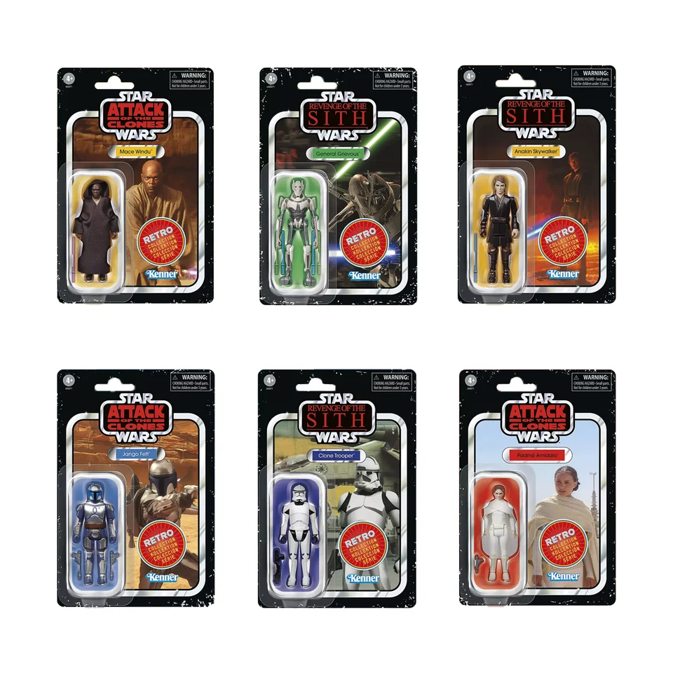 Zbierka Star Wars Retro Collection Anakin Skywalker Generál Grevous Padmé Amidala Clone Trooper Mace Windu Anime Moveble Joint Toy Gift