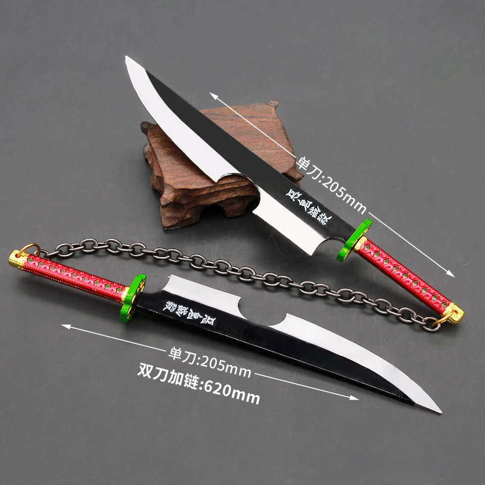 Zbraň Demon Slayer Zvuk Hashira Uzui Tengen Dual Blade Anime Periférna katana meč meč kovové zbierky pre deti darček