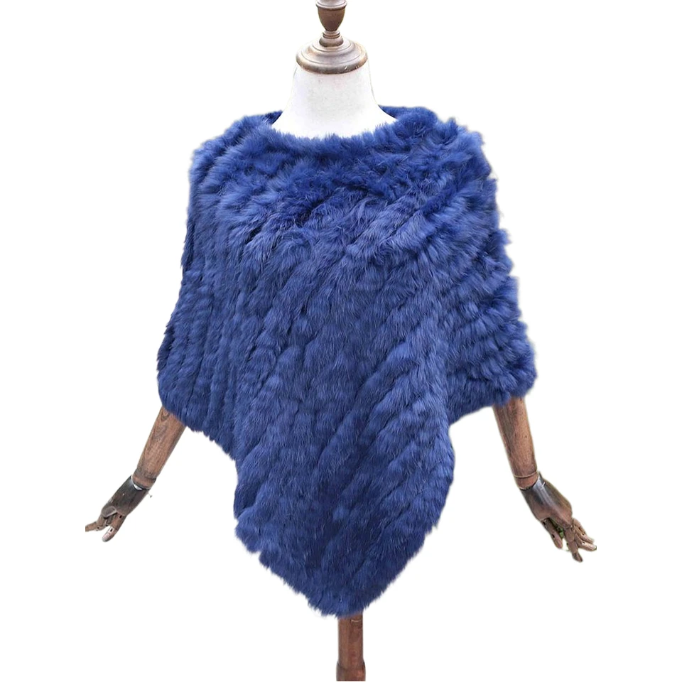 Zdfurs * Zimný predaj horúcich pletení Natural Rabbit Fur Poncho Fashion Rabbit Fur Fur Shawl Originálny králik kožušiny Women Fur Poncho