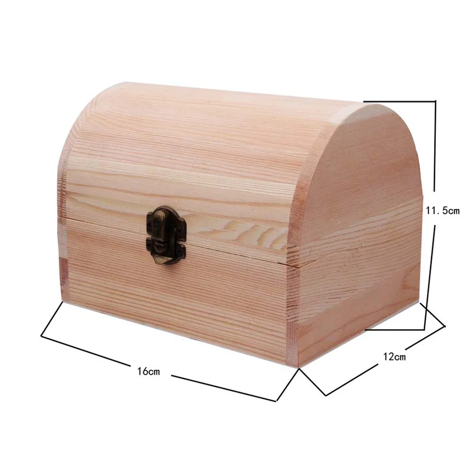 Zdobiť drevené krabičky drobné šperky pohotovostné borovicové úložisko Svadobné drevené klenuté sklopné škatule Praktické