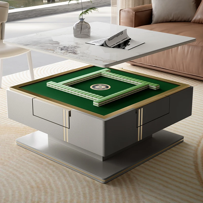 Zdvíhací konferenčný stolík mahjong stroj integrovaná domácnosť šedá obývacia izba Automatická miešanie multifunkcie