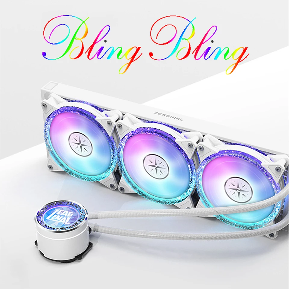 Zeaginal 360 A-RGB integrovaný chladiaci chladič chladenia CPU s čerpadlom PWM s vysokou hustotou Vodovodu Rýchlosť ventilátora: 800-1800 ot./min.