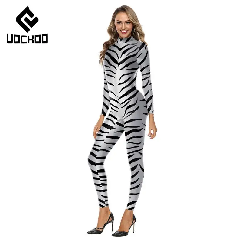 Zebra kostým dospelých kombinézy pre dospelých Animal Cosplay Bodysuit Carnival Party Zentai Suit Circus show outfit novinky unisex oblečenie