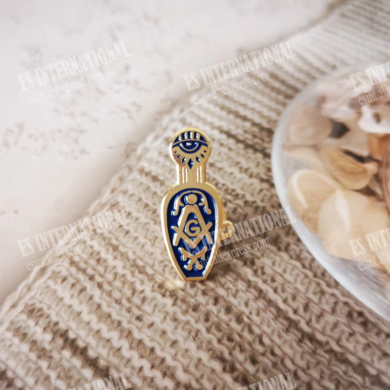 Zednárske klopové špendlíky slobodomurársky odznak Mason freemason The Eye of God Vintage Gold slated BLM43 Veľkosť 1,2*2,6 cm Používa sa ako prívesok