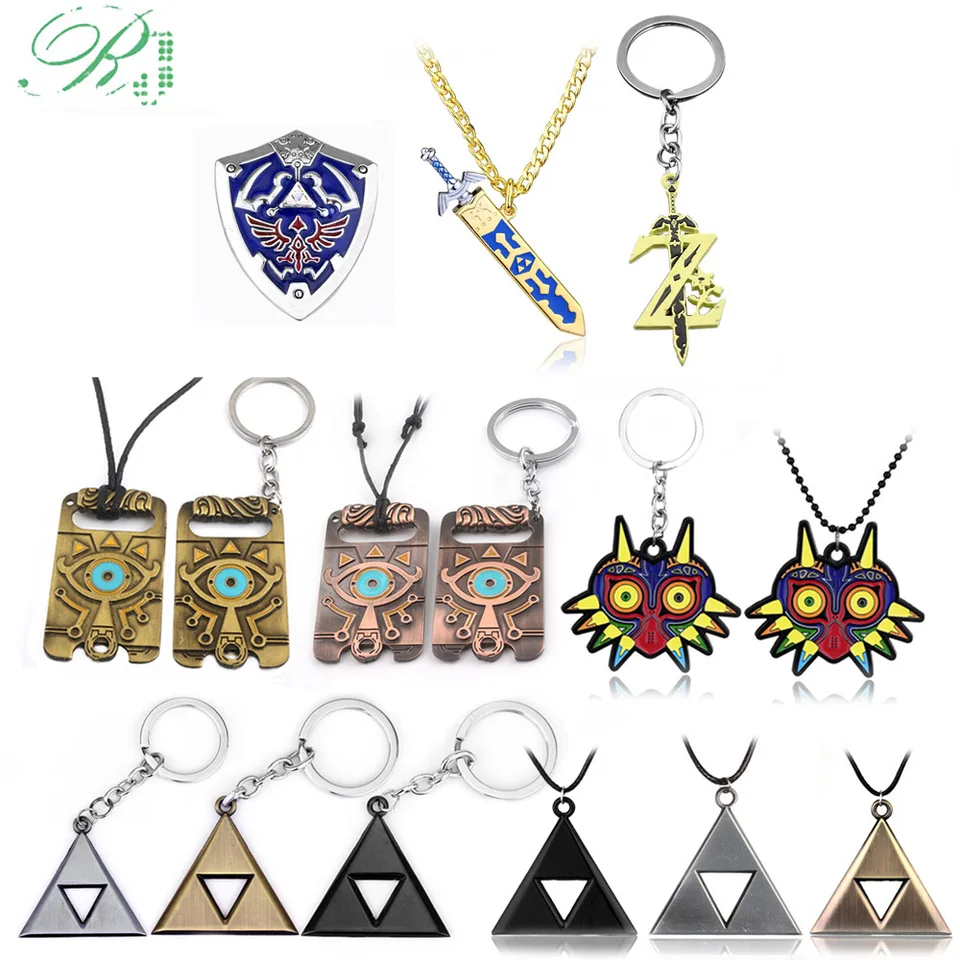 Zeldas Hylian Shield Náhrdelník dych divokej šejka oka Mask Mask Sword Symbol Triforce Symbol Symbol prívesok Náhrdelníky muži šperky