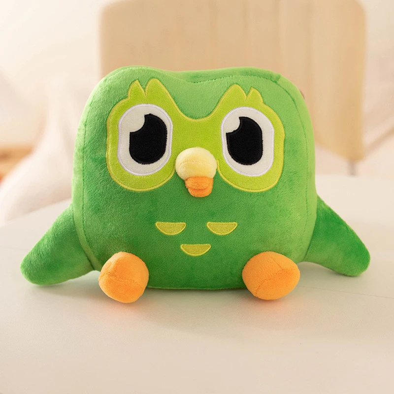 Zelená duolingo sovy plyšová hračka duo duo z dua sovy karikatúra anime sovná bábika Soft
