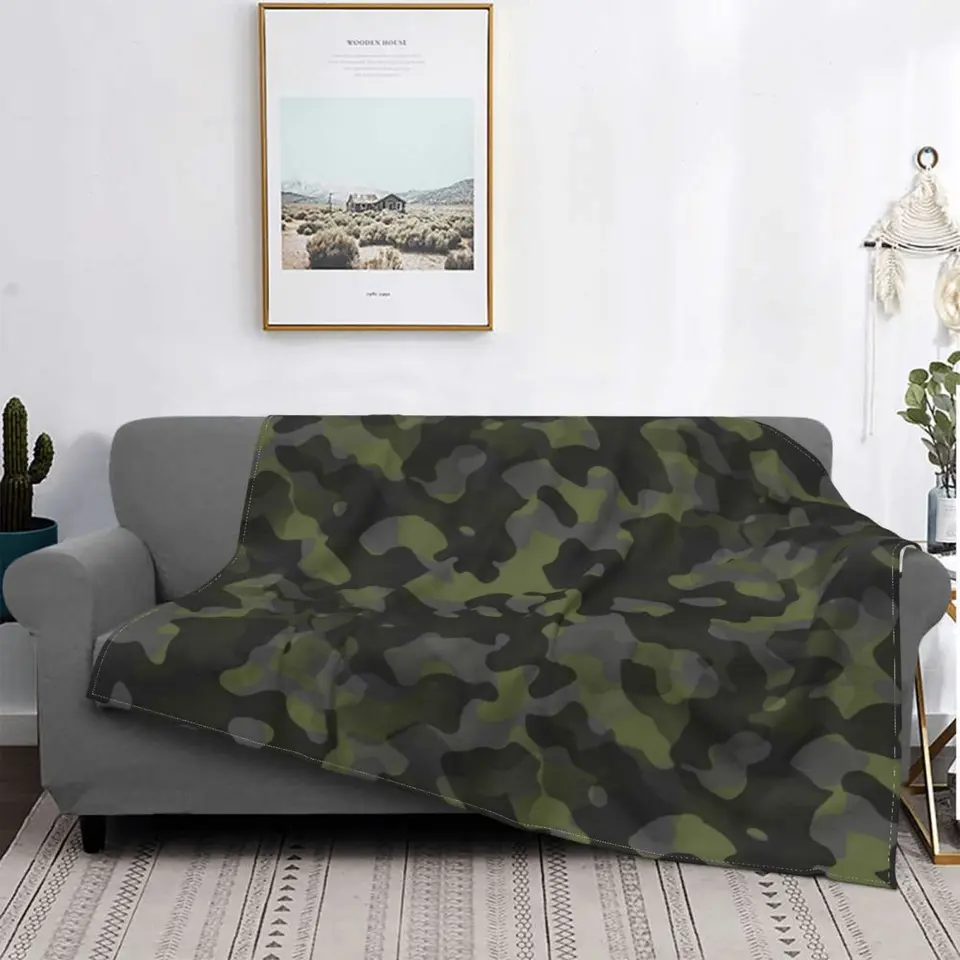 Zelená kamasová camo prikrývka fleece jesenná/zima Populárna prenosná prenosná prikrývka na mäkké hádzanie pre koberec pre domáce cestovanie