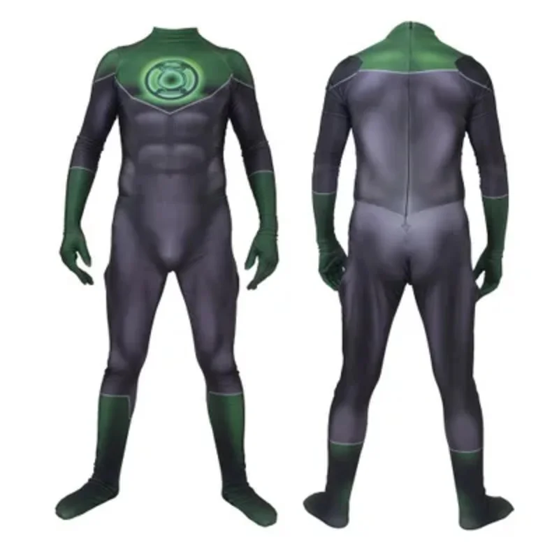 Zelená lucerna cosplay kostým mužov chlapci muži Men Zelená lucerna superhrdina cosplay oblek Halloween Cosplay Bodysuit Dospelá deti