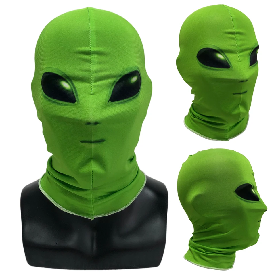 Zelená mimozemská maska ​​cosplay cosplay ufo mimozemšťana plná tvár Masky prilba karneval maškaráda Halloween Party Costy Propss