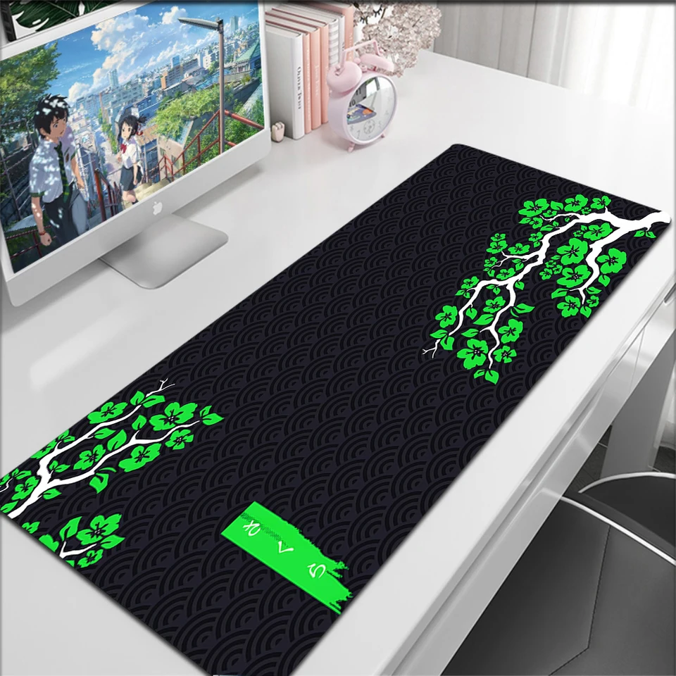 Zelená sakura veľká myš Mouse Rats Gaming MousePad Big Gamer Desk Mat 40x90cm gumová klávesnica Matky Desk Desks