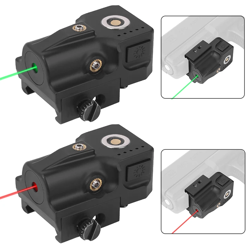 Zelená červená bodka laserový pohľad mini kompaktná pištoľ Airsoft Rifle laser Magnetické nabíjanie laserový ukazovateľ na lov streleckých tréningov
