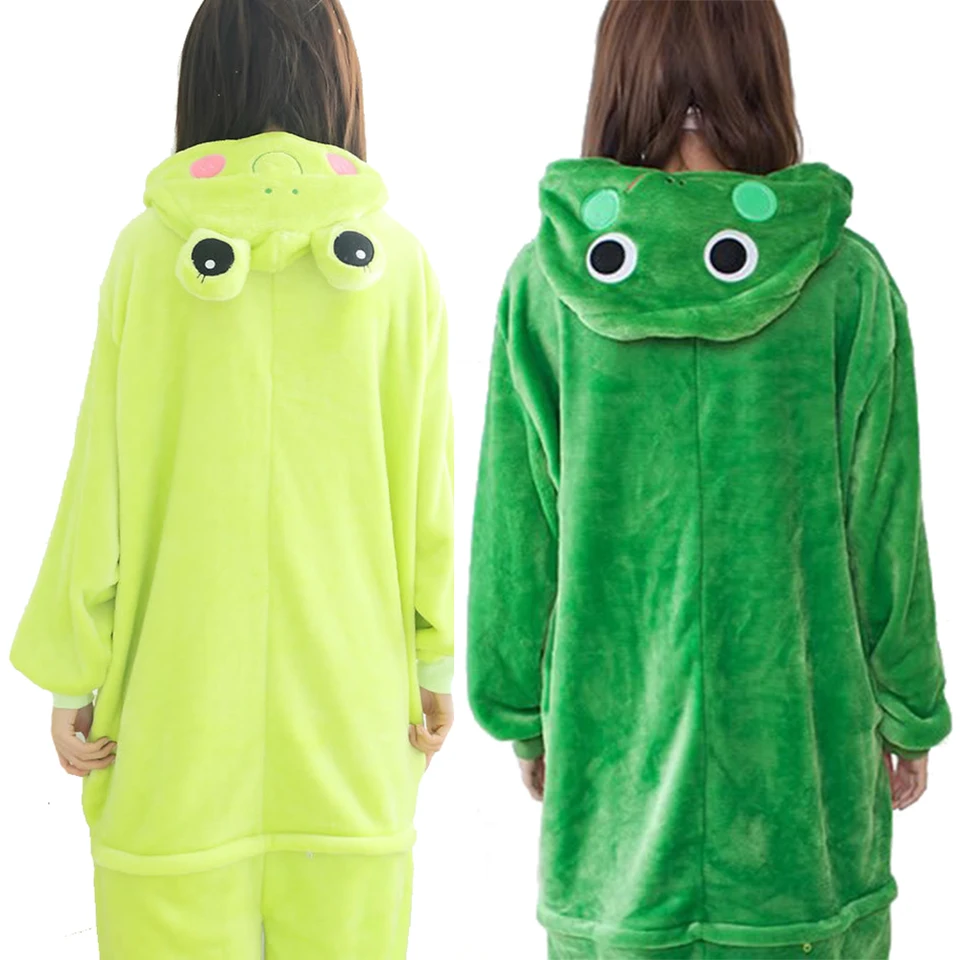Zelená žaba pyžamá Kigurumi Ženy zvierat pre dospelých pre dospelých muži jednodielne kombinézy Sleepwear Halloween vianočné kostým Cosplay