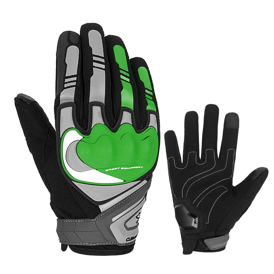 Zelené motocyklové rukavice Muži Ženy Guantes Moto Touch Screen Motobike motokros jazdecká pretekárske rukavice na leto