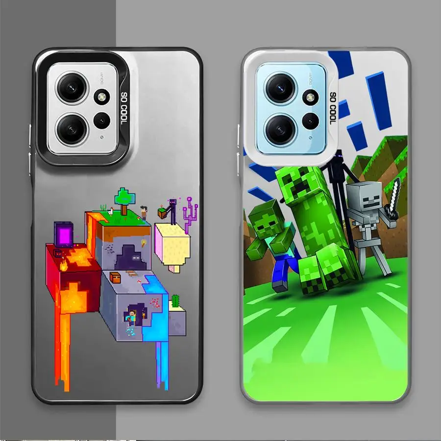 Zelené pixelové monštrum roztomilé puzdro pre telefón pre Xiaomi Redmi 9c 9t 10 10c 12 12c 4g 5g 13c 14c A1 A2 Plus poznámka 9 Pro 9s Funda Case