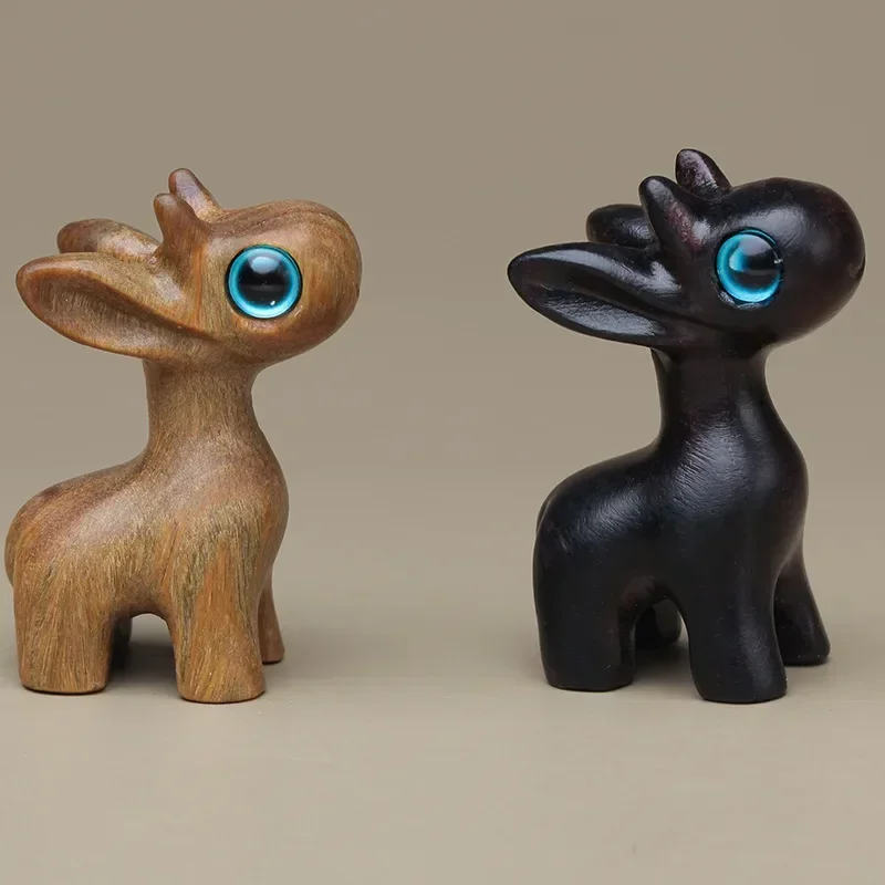 Zelené santalové rezbárske DIY Deer a kačacie ozdoby Kreatívne roztomilé šperky prívesok stolová dekorácia dekorácia obývacia izba dekorácia