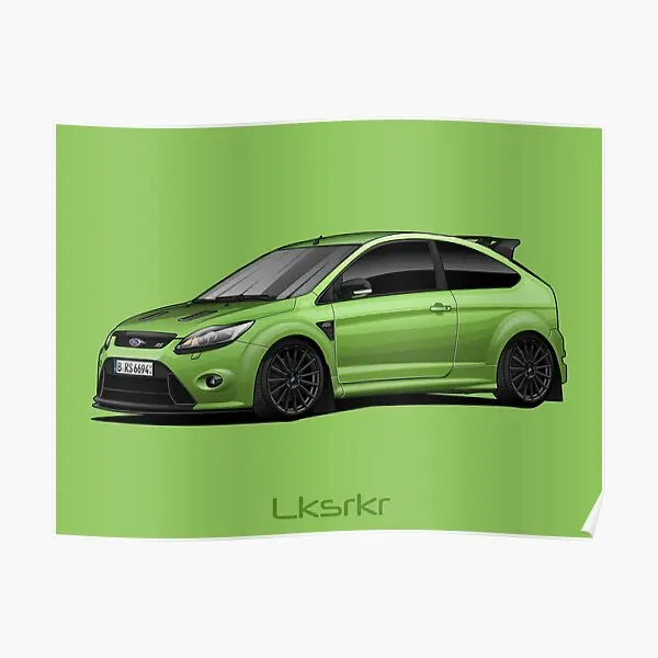Zelený Ford Focus RS Artwork Plagát