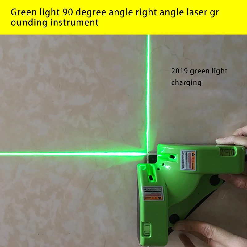 Zelený laser nabíjateľný 90 stupňov laserového pravítka pravého uhla Zelená úroveň / úroveň / úroveň