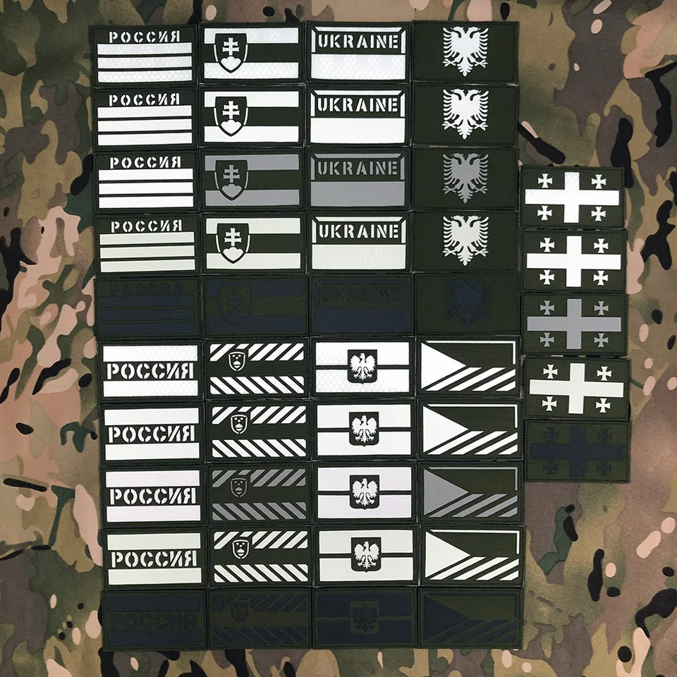 Zelený laserový rez IRF IFF Infračervený odraz, Luminous Flag Patch, Rusko, Čech, Ukrajina, Albánsko, Turecko, Poľsko, Bulharsko