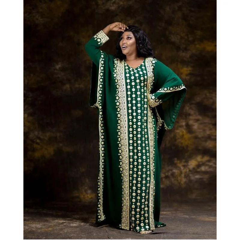 Zelený marocký dubaj kaftans fearasha africké šaty Abaya Veľmi luxusný dlhý módny trend