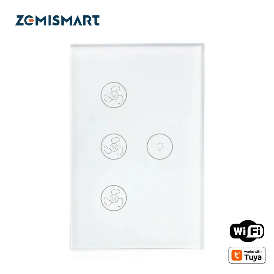 Zemismart Smart WiFi prepínač pre svetlo fanúšikov s aplikáciou Tuya Smart Life App Alexa Google Home hlasový ovládanie
