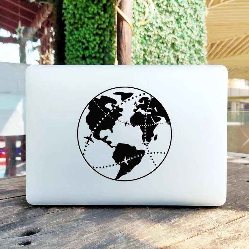 Zemná mapa lietadla vinylové nálepky vinylového nálepky pre notebook pre MacBook Air 13 Pro 14 16 sietnica 12 15 palcov Mac Skin Notebook Decor Decor