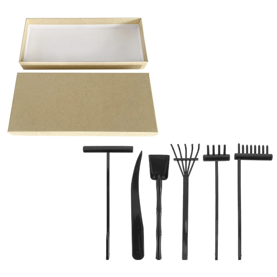 Zen piesočné súpravy Rastliny záhradné potreby Rake Rake Kit Kit Kit Kit pre stolové plastové príslušenstvo dekorácie