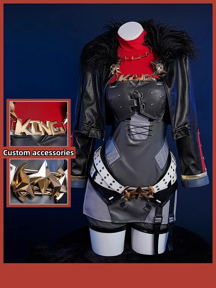 Zenless Zone Zero Zero Caesar King Cosplay kostým Game Zzz Kožené uniformy parochňa parochňa Halloween Carnival Party rola hre Outfits