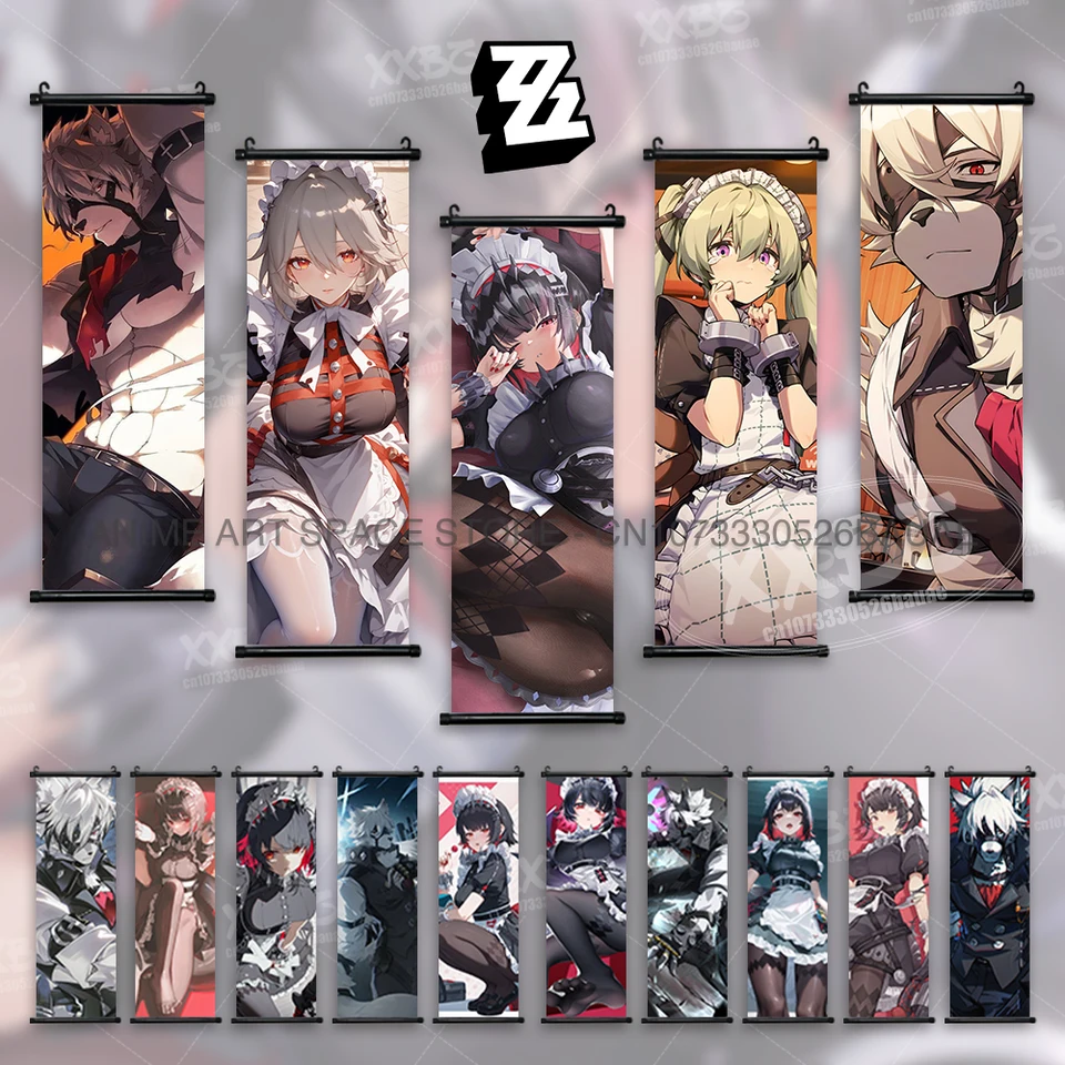 Zenless zóna nula zavesenie maľba Nicole Demara Scrolls Picture Game Anime Plagát Anby Demara Wall Artwork Ellen Joe Domovod