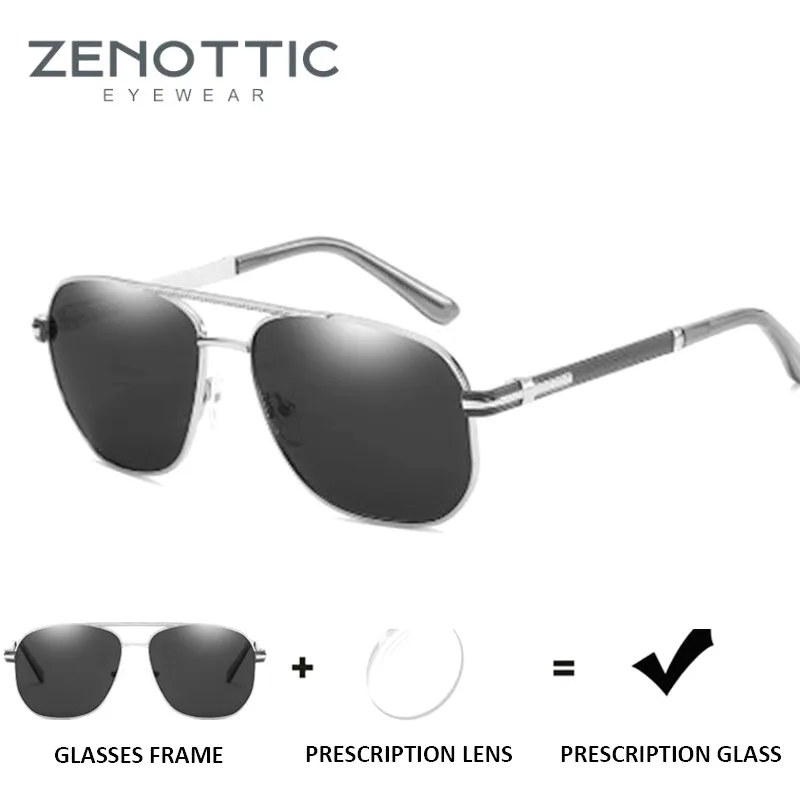 Zenotický pilot predpis slnečné okuliare Men Uv400 Polarizované slnečné okuliare Myopia Opysoky dizajn značky proti ležinám slnečné okuliare