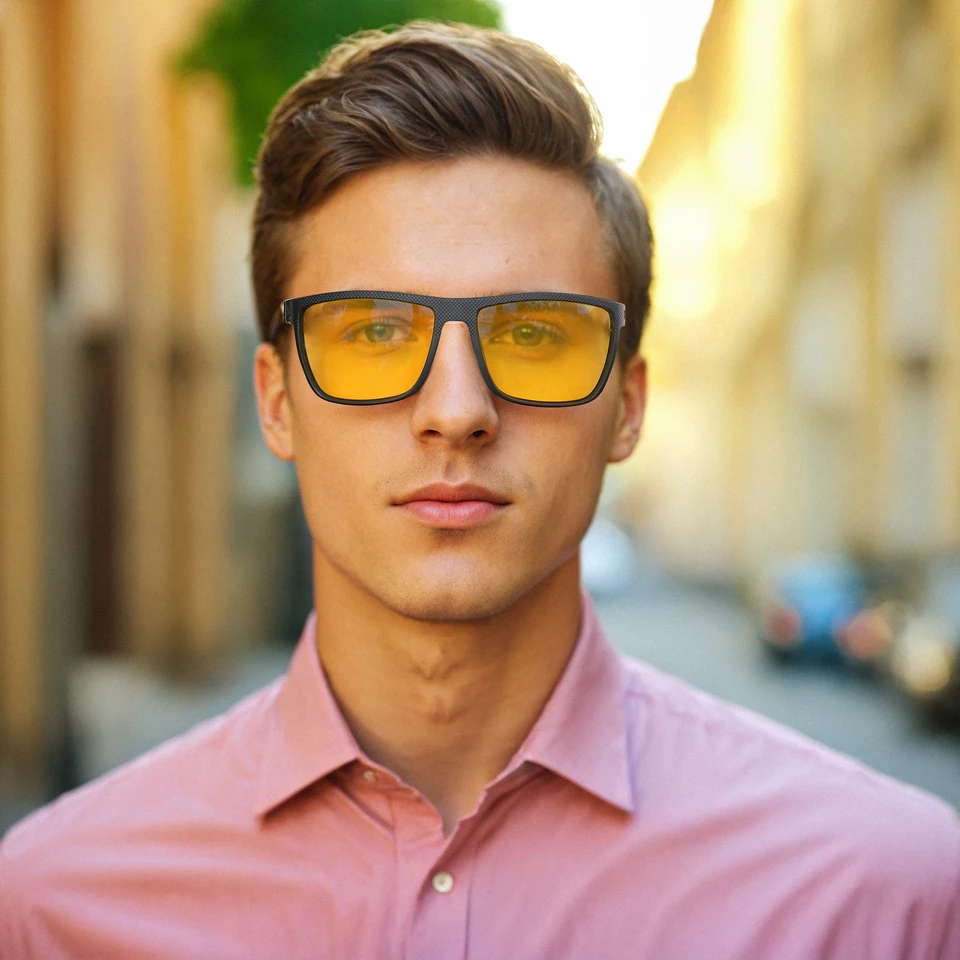 Zenottické retro polarizované slnečné okuliare pre mužov ľahký TR90 Frame UV400 Ochrana štvorcové slnečné okuliare Nočné videnie okuliare