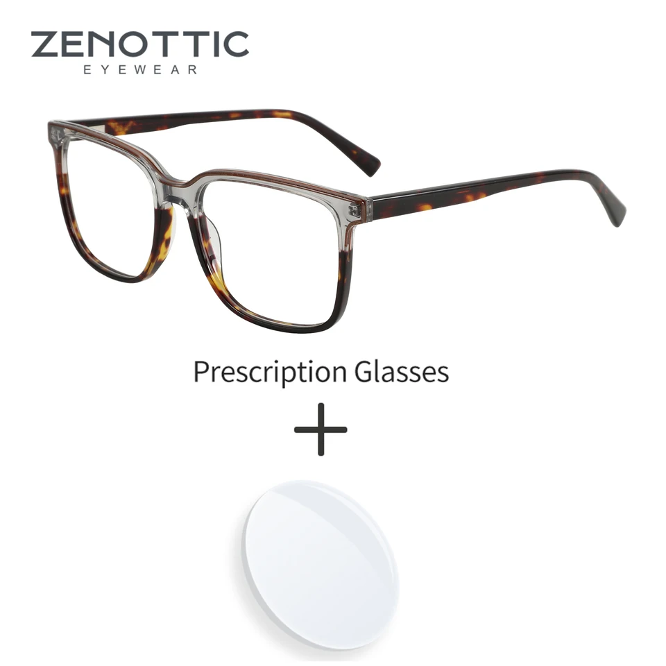 Zenottický acetát predpisové okuliare Men módne jednoduché štvorcové optické okuliare Myopia Hyperopia Progresívne anti-modré svetlo