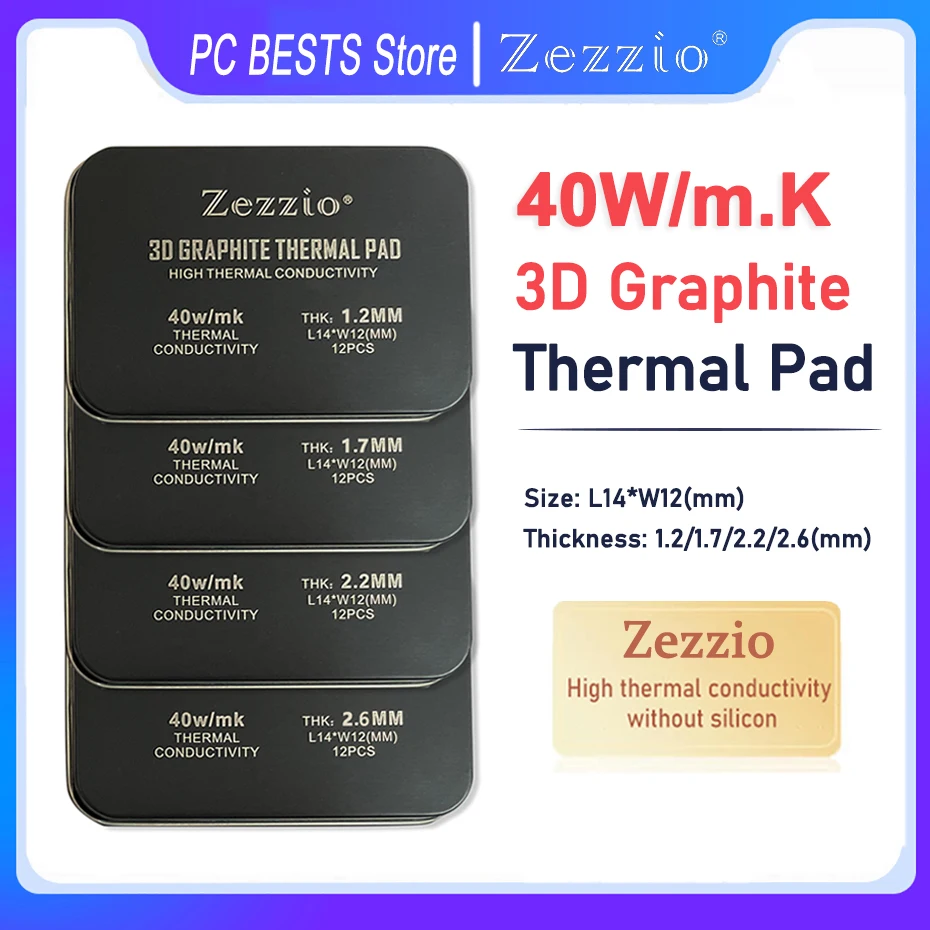 Zezzio 3D 40W/MK Graphitovej tepelnej podložky IC Grafénové chladenie 3090/3080 Pamäť Thermal Silikone Mazivo