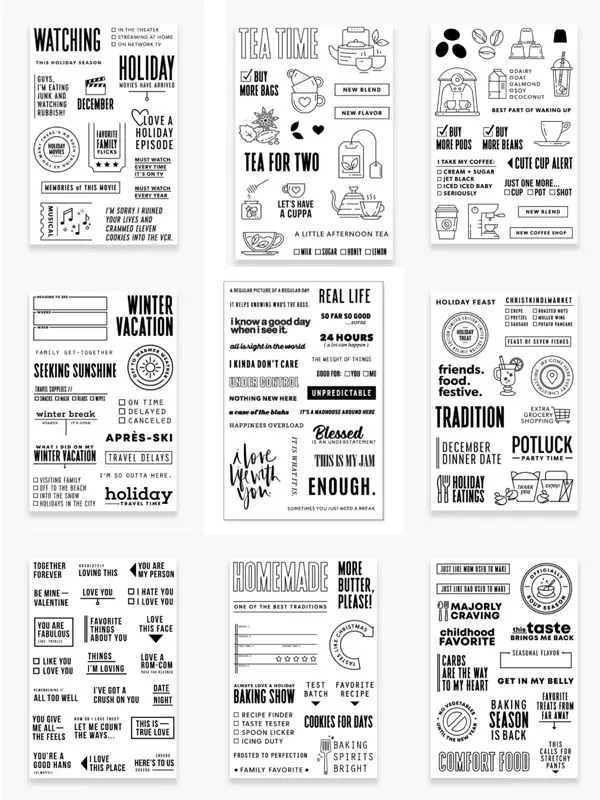 Zfparty anglické slová/čaj/káva/priehľadná čistá silikónová pečiatka/pečať pre DIY Scrapbooking/Photo album Dekoratívne karty Výroba