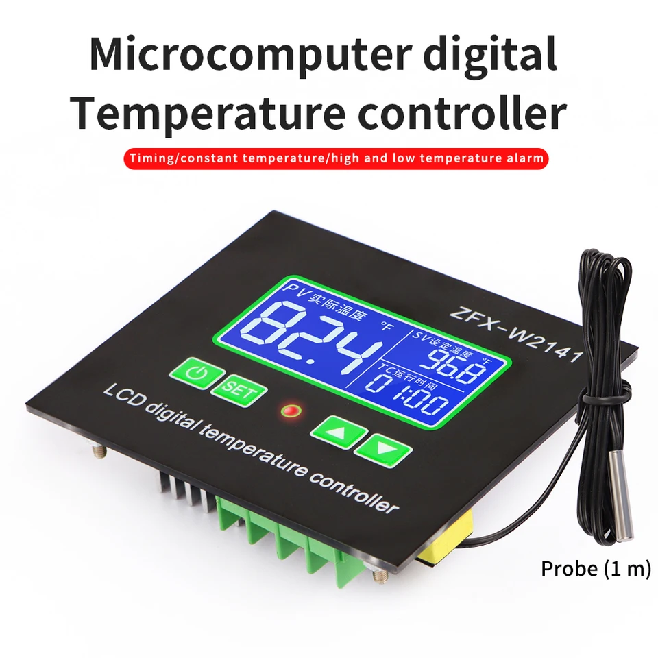 ZFX-W2141 AC 220V Digitálny LED regulátor termostatu Inkubáciu zahrievacie zahrievanie Teplota teplota regulátora Časový spínač riadiace relé