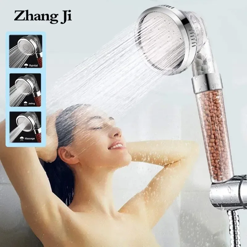 Zhangji 3 režimy kúpeľne Sprcha nastaviteľná sprchovacia hlava Vysoko tlaku Vodná kúpeľňa anión filtračný sprchovací kúpeľ