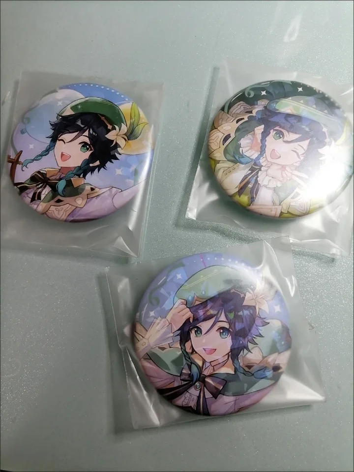 Zhongli Nahida Výročie oslavy série Furina Raiden Shogun Pin Badge Batoh Icon Button Laser Broot