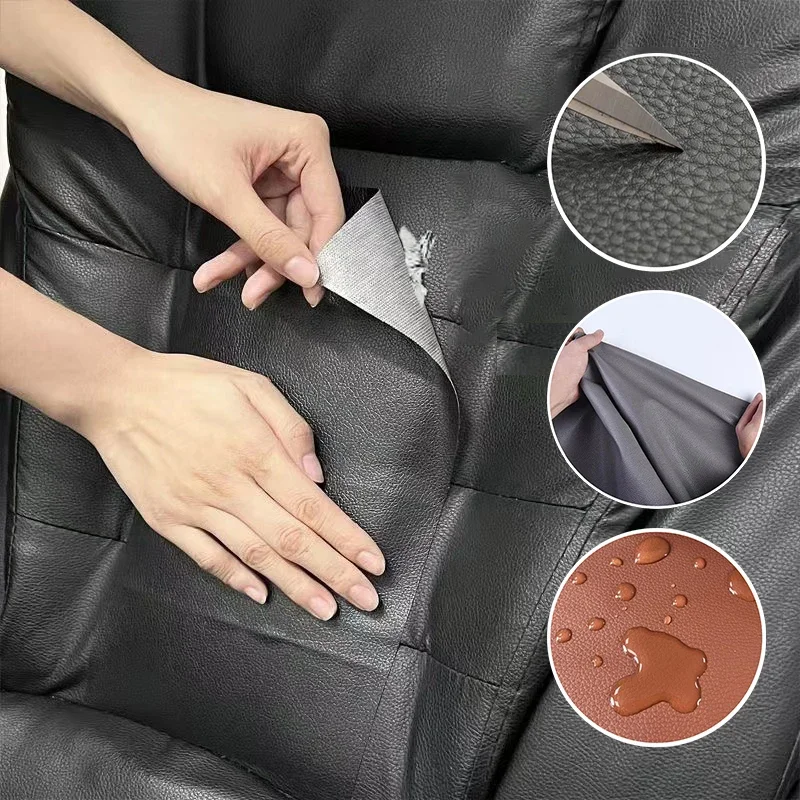 Zhrusnutá samostatná kožená opravárenská nálepka Dizajn DIY PU PUTKY PATCH SKLADA PRE AUTOMNÁ SEATNÁ SEATOVÁ SOFA TASKA RENUBRUBIZOVANIE PATCH