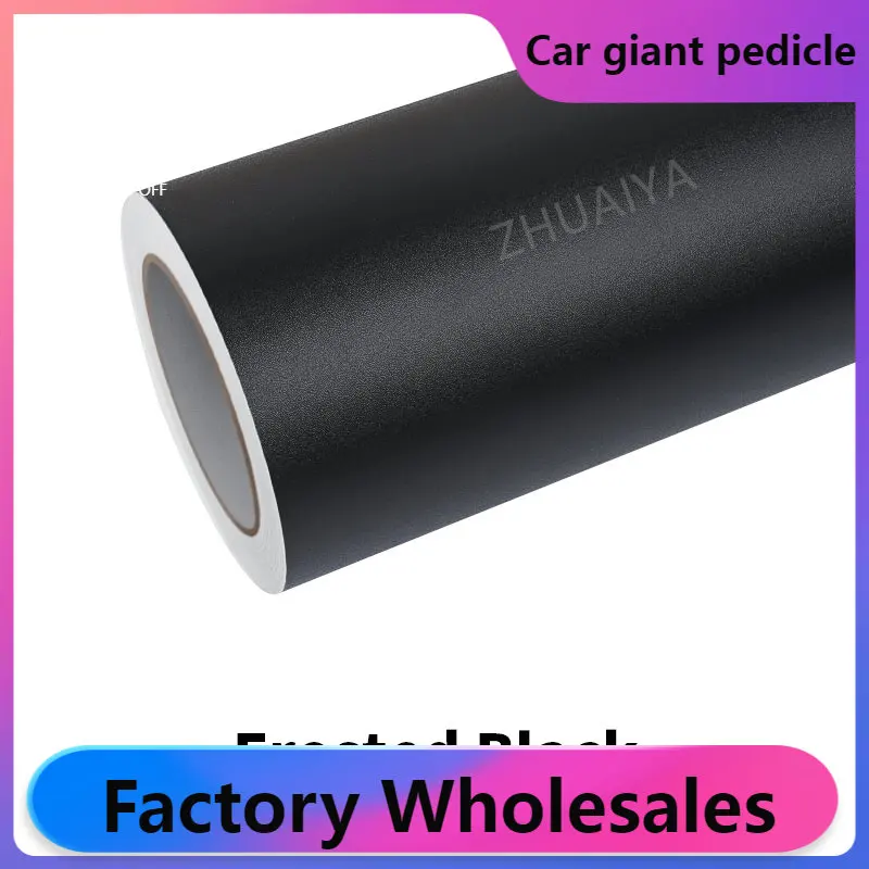 Zhuaiya Matte Frosted Black Vinyl Wrap Film Film Bright 1,52*18m Roll Kvalita záruky pokrývajúca film Voture