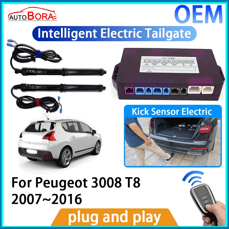 ZHUCAMX Intelligent Electric Electric Tailgate Automatické zdvíhacie súpravy Diaľkové ovládanie kmeňa pre Peugeot 3008 T8 2007 ~ 2016