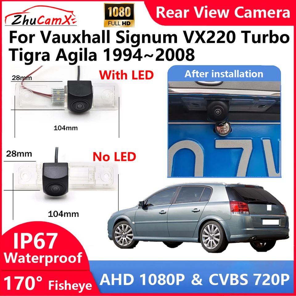 ZHUCAMX pre Vauxhall Signum VX220 Turbo Tigra Agila 1994 ~ 2008 Záložné parkovacie parkovacie zadné zobrazenie Camera AHD 1080p