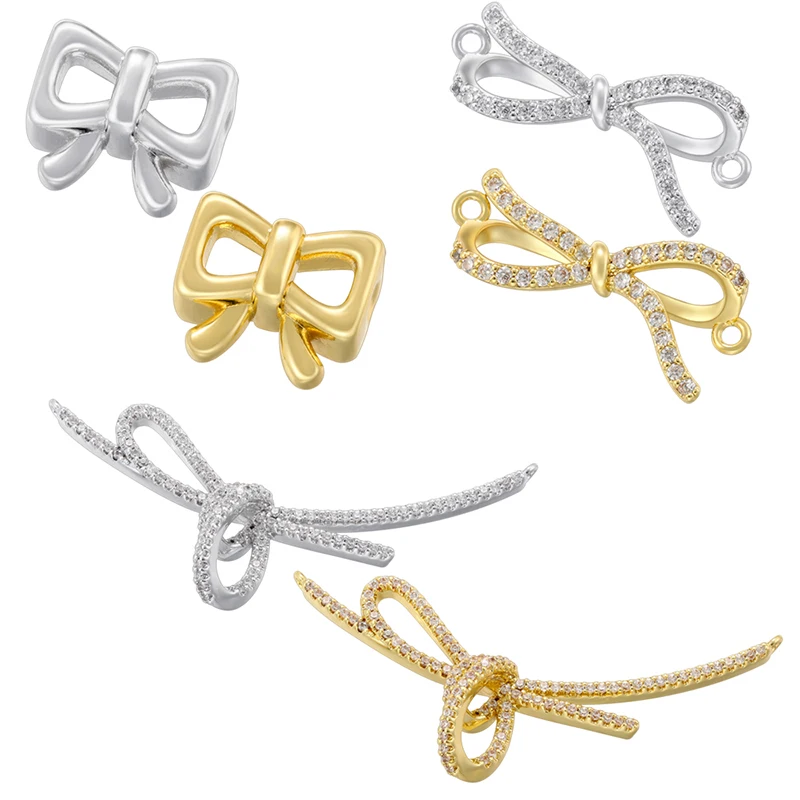 Zhukou 18k Gold-Pastované 3 štýly Bow Pendant Ladies DIY Šperky Príslušenstvo: VD1491-VD1493