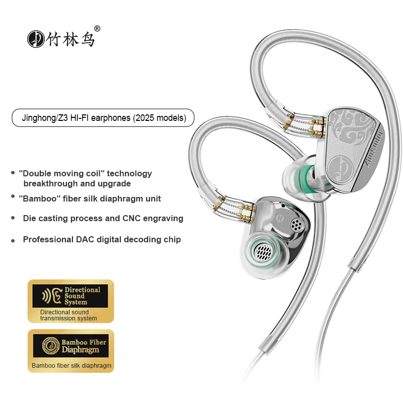 Zhulinniao Jinghong Z3 slúchadlá HiFi Sedávky HiFi v doche
