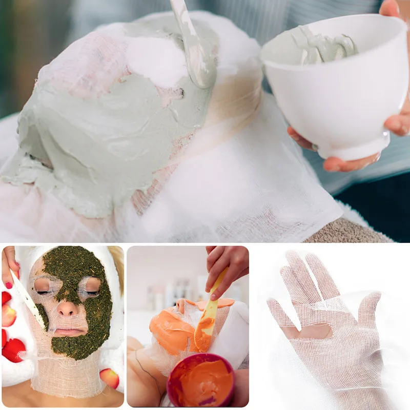 ZICATKIN 50KS Cotton Beauty Mask Salon SALON SPA DOSABLE DÁVKA NÁSLEDNÁ GAUZE KÁVA Krása Nástroj pre domácich majstrov morských rias Soft Mask Mask