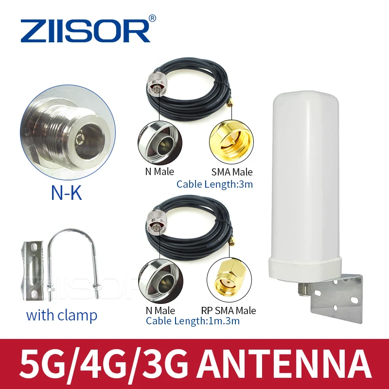 Ziisor 5G 4G LTE wifi anténa vonku pre smerovače letecká komunikácia antény dlhé dosah