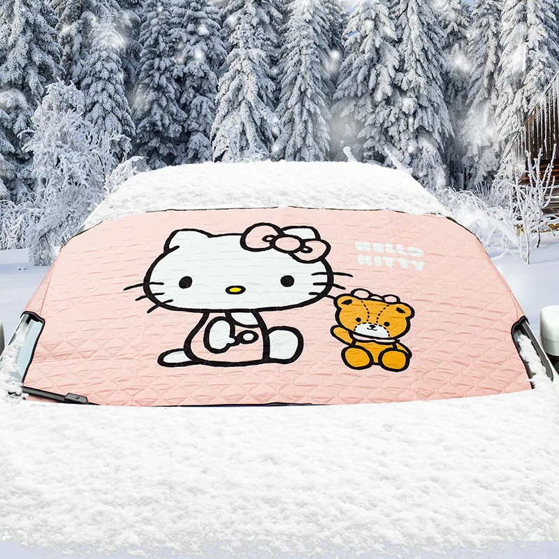 Zima Hello Kitty Car Snow Ochranca okna Čelné sklo Snehový kryt predného zadného skla nepremokavá automobilka Automatický štít Frost
