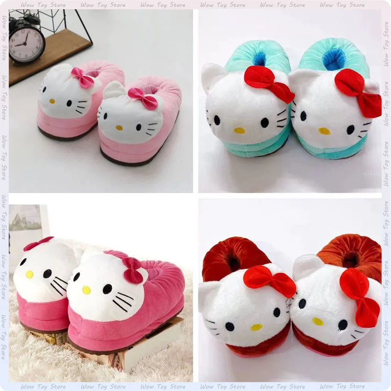Zima Hello Kitty Plippers Penové milovníci ružovej červenej farby KT Cat Goods Ultra Soft Velvet Rotundity Kawaii Cotton Plippers vianočný darček
