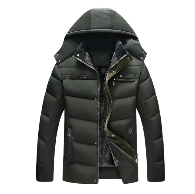 Zima hrubé teplé kabáty muži Termálne fleece parky s kapucňou Muž Windbreaker Bundes Stand Collar Coat XL-4XL plus