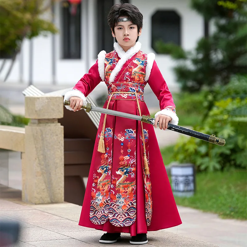 Zima noví chlapci Hanfu Roup Stránky Outfit