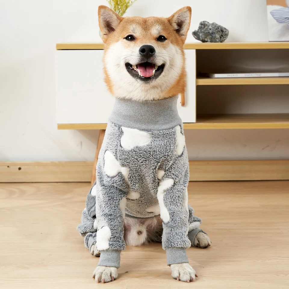 Zima teplého domáceho maznáčika oblečenie flanel psajamy pre malé stredne veľké pydiláky pyžamy pyžamy karikatúry Pet oblečenie Yorkie Outfits